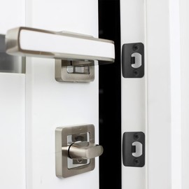 DOITOOL 4 Pcs Door Strike Plates, 2.3" X 1.8" Plates for Interior Doors, Deadbolt Strike Plate, Stainless Steel Deadbolt Covers Door Latch Reinforcement Kit for Door Handle and Deadbolt