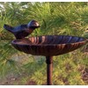 Scallop Shell Garden Stake, Bird Feeder, Cast Iron, 3 Feet