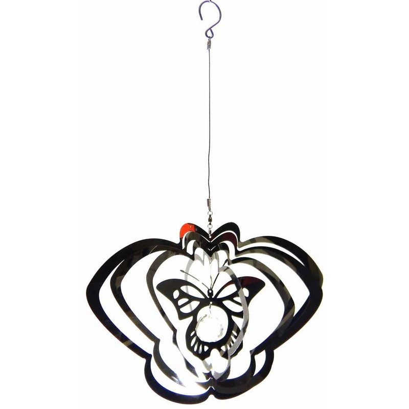 Hanging Stainless Steel Garden Wind Spinner Sun Catcher Crystal -
