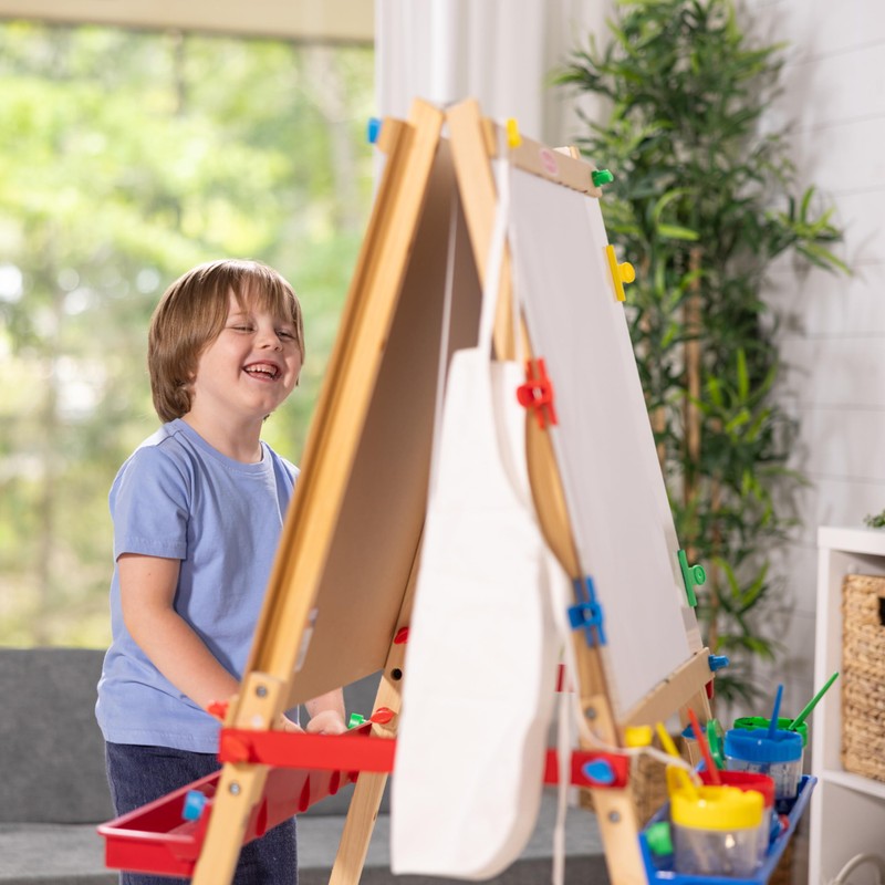 Melissa & Doug Deluxe Standing Art Easel - Dry-Erase Board,