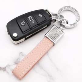OTOTEC Car Key Fob Leather Universal Keyring with Glitter Rhinestone with Screwdriver Car Accessories Pink, pink