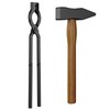 Blacksmith Tongs Set, 17 Inch Carbon Steel Forging Tongs, 2-Piece