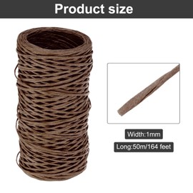 MECCANIXITY Floral Wire 164ft/50m 1mm Vine Bind Wire Rustic Craft Wrapping Metal Wire for Flower Bouquet Wreath Making, Dark Brown
