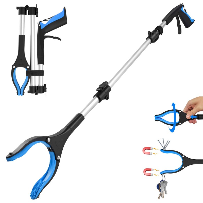 Grabber Reacher Tool 36 Inch, Foldable Grabber with Anti-Slip 360°