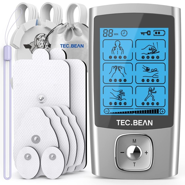 TEC.BEAN 24 Modes Tens Unit Muscle Stimulator, Rechargeable Tens Machine