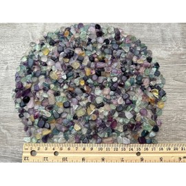 Rainbow Fluorite Chips – Natural Mini Rainbow Fluorite Stones, Crushed Undrilled Rainbow Fluorite, Semi-Tumbled Genuine Rainbow Fluorite (1/2 lb)
