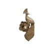 Set of 2 Antique Brass Gold Metal Peacock Curtain Tie