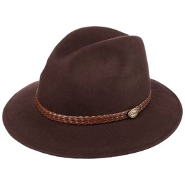 Lipodo Outdoor Traveller Men's Wool Felt Hat with Fittings - Outdoor Hat Made in Italy - Men's Hat Made of Wool Felt - Felt Hat Autumn / Winter - Wool Hat, brown