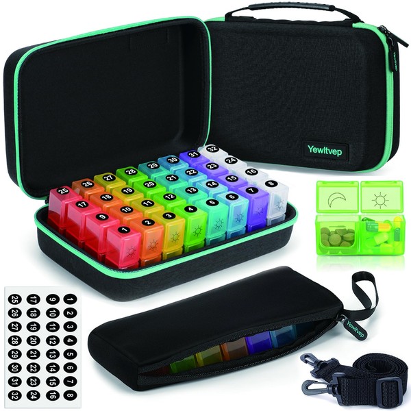 Monthly Pill Organizer 2 Times a Day with Weekly Pill