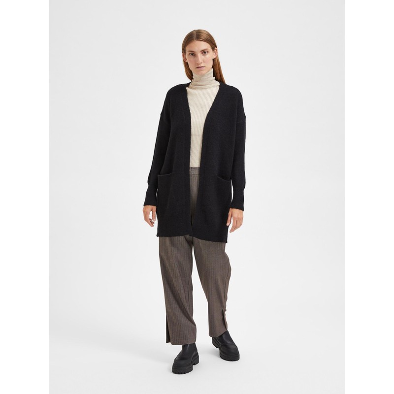 SELECTED FEMME Female Cardigan Long, black