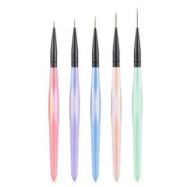 KADS 5Pcs Nail Liner Brushes Set 7mm/9mm/11mm/15mm/20mm Nail Painting Deatil Brush for Nail Art Design Acrylic Nails