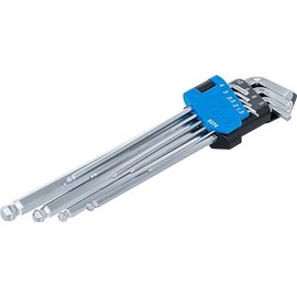 BGS 9374 Allen Wrench Set Long + Extra Short Hex Socket with Ball Head 1.5-10 mm 9 Pieces