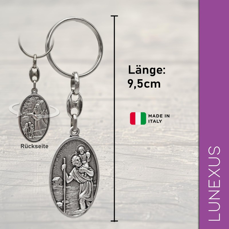 LUNEXUS Christopher Keyring 4.0 x 2.6 cm - Guardian Angel