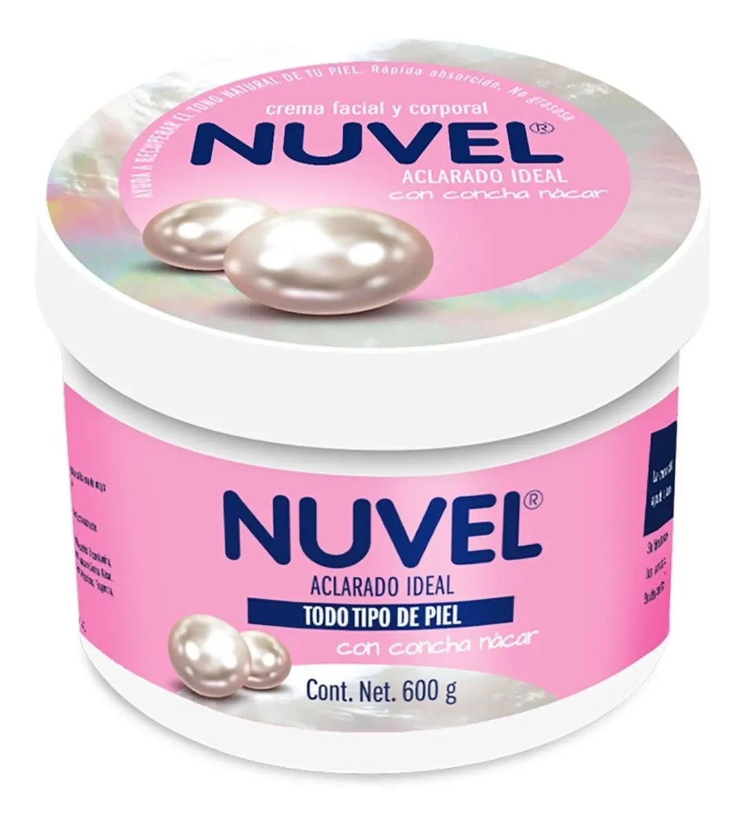 Crema Corporal Nuvel Aclarado Ideal con Concha Nácar 600g