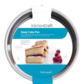 KitchenCraft Non-Stick Round Deep Cake Tin with Loose Base, 18 cm (7")