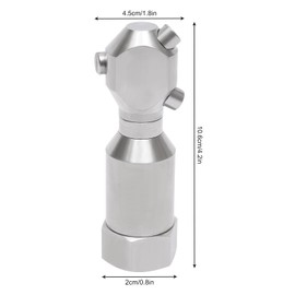 LINISHOP 1" Internal Thread Washing Nozzle 3 Heads 360° Rotating Spraying Nozzle Stainless Steel Continuous Rotary Cleaning Nozzle Tank for Container, Pipeline, Steel Bucket Cleaning, Silver