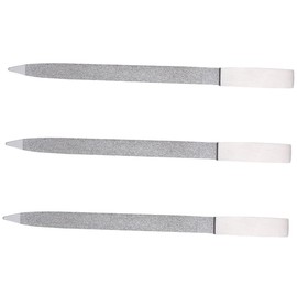 WOONEKY 3pcs Stainless Steel Nail Files Set Double-Sided Metal Nail Trimming Tools for Essential Manicure Kit for Salon and Home Use