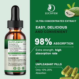 Soursop Graviola Liquid Drops 2000mg, Soursop Extract Organic Pure for Natural Antioxidant, Cell Support & Regeneration, Immune Boost, Soursop Bitters Liquid - Soursop Flavor- 1 FL OZ