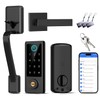 BEBASIA Fingerprint Door Lock for Front Door with Handle Set,