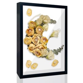 FIHODONE Shadow Box Frame 22.5 X 31 X 3cm,Box Frames for Crafts 3D Deep for Tabletop And Wall,Shadow Box Deep Box Frame,A4 Box Frame for Crafts Memorabilia Flower Tickets Medal (Black)