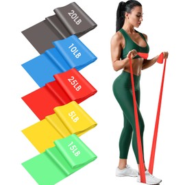 Meajax Ligas de Resistencia para Ejercicio, Bandas de Resistencia 5PCS, Banda Elástica Resistencia para Yoga, Pilates, Bandas Elásticas para Ejercicio, Entrenamiento en Hogar Gimnasio o Exteriores