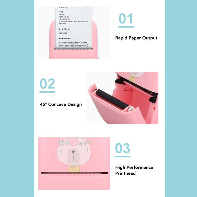 Pocket Thermal Printer HD Mini Multifunctional Bluetooth Phone Printer for