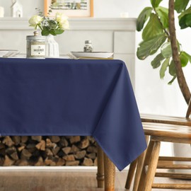 Horaldaily Navy Blue Tablecloth 60×60 Inch Square, Stain and Wrinkle Resistant Washable Table Cloth, Decorative Polyester Table Cover for Party Picnic Dinner Decor