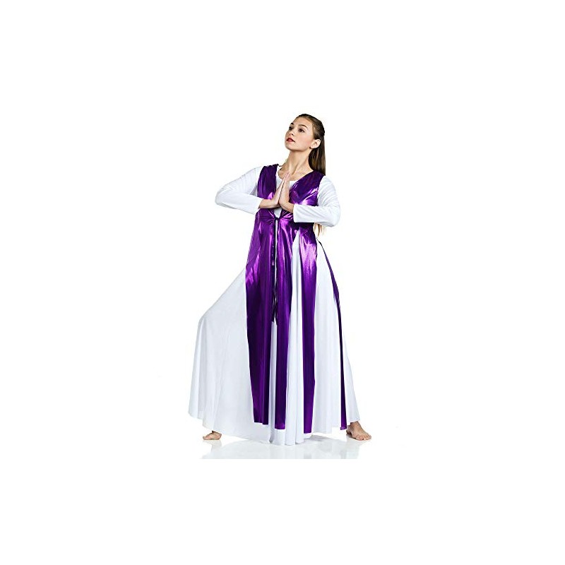 Danzcue Túnica Streamer para mujer (vestido no incluido), Púrpura, L