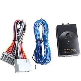 NuIth Add an Amp Amplifier Adapter Interface on Factory OEM Car Radio Stereo System Fit Jeep Dodge Ram Chrysler 2000-2009 2 Channel RCA Output Converter w/Remote Turn On Wire No Factory Premium Amp