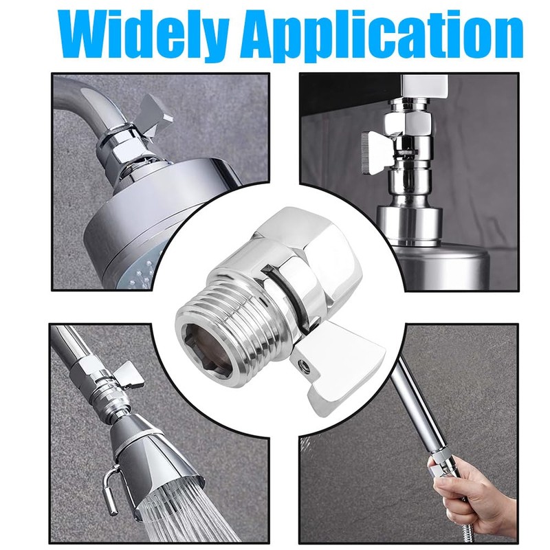 Yakamoz 2Pcs Water Flow Control Valve, G1/2" Brass Shower Head
