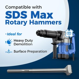 SDS Max Bush Hammer Tool and Bit 11‑7/8" × 1‑5/8" Square Head with 25 Carbide Tips – Bushing Tool for Rotary Hammer Demolition, Concrete Prep, Coating, Mortar Removal, Roughening, Surface Restoration