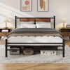 LUBEDCY Queen Size Metal Platform Bed Frame, Mattress Foundation with