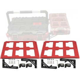 For Milwaukee Packout Compatible Folding Storage Mount, Side Storage Organizer for Packout System (2, red)