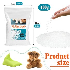 400g/14.1oz Stuffing Beads, Transparent Craft Stuffed Beads, Weight Stuffed Beads for Stuffing Animals Knitted Dolls, Bean Bags Filled Beads DIY Crafts