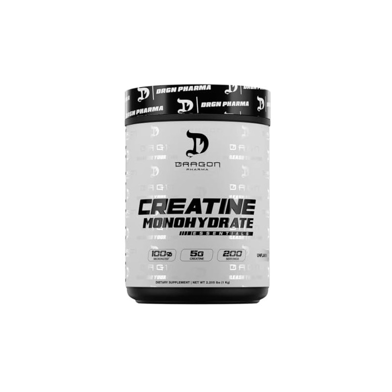 Gen?rico Dragon Creatina Monohidrato Essentials, 5g Por Porci?n, 200 Servicios,