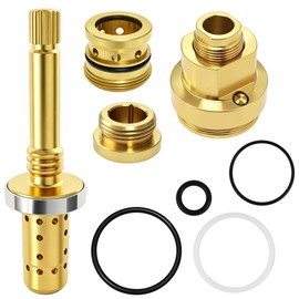 Shower Valve Rebuild Kit Compatible with Symmons Temptrol, Includes TA-10 Flow Control Spindle, TA-4 Hot & Cold Seats and T-12A Cap Assembly, Brass Tub Shower Valve Repair Replacement Parts