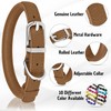 OOPSDOGGY Rolled Leather Dog Collar Soft Roll Collars for Small