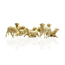 Set of 24 Beige Miniature Sheep 5cm Resin Animals Sheep Assorted Nativity Scene Christmas Landscape Christmas Scenario