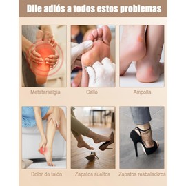 Plantillas de Gel para Mujer - Almohadillas para Tacones y Antepié, 6 Pares de Protectores para Zapatos, Cushiones de Silicona para Aliviar Dolor y Amortiguar Impacto en Tacones Altos (Transparente, Grande)