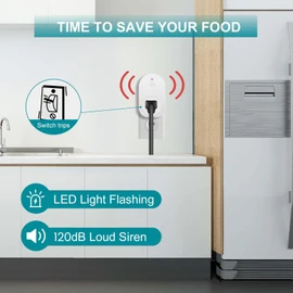 Briidea Power Failure Alarm with LED Indicator & 80dB Siren, Powered by Rechargeable Battery (Included), Perfect for Monitoring Refrigerators, Freezers, Sump Pumps, Aquariums