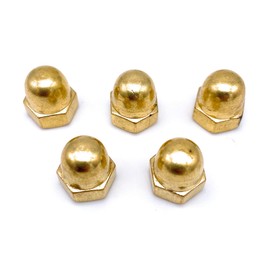 Pack of 5 Hexagonal Cap Nuts Brass M8 DIN 1587 High Shape [Choice of Sizes] (M8 [Pack of 5])