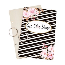 SUPERDANT Get Sh*t Done Greeting Card Holder Organizer Flowers Wooden Card Keeper Binder Birthday Cards Keeper Photo Album Cover Graduation Holiday Wedding Planner Journal Keepsake Gifts