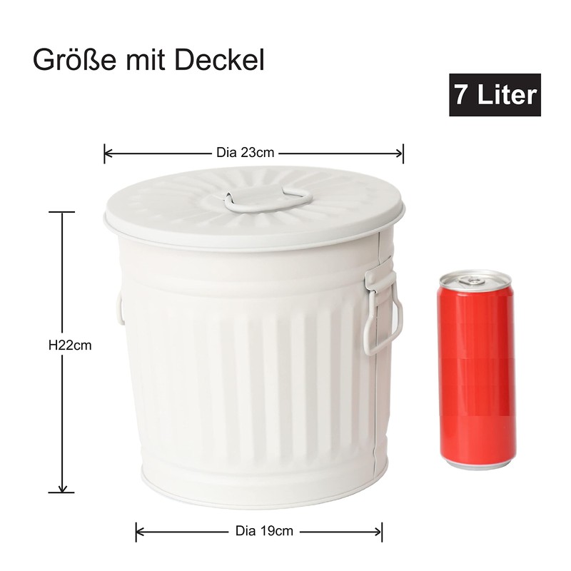 Jinfa 2 Sets Retro Design Bin with Lid | Grey