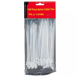 Tool Essentials 100PC 6 Inch Heavy Duty Self Locking Cable Ties Black or White