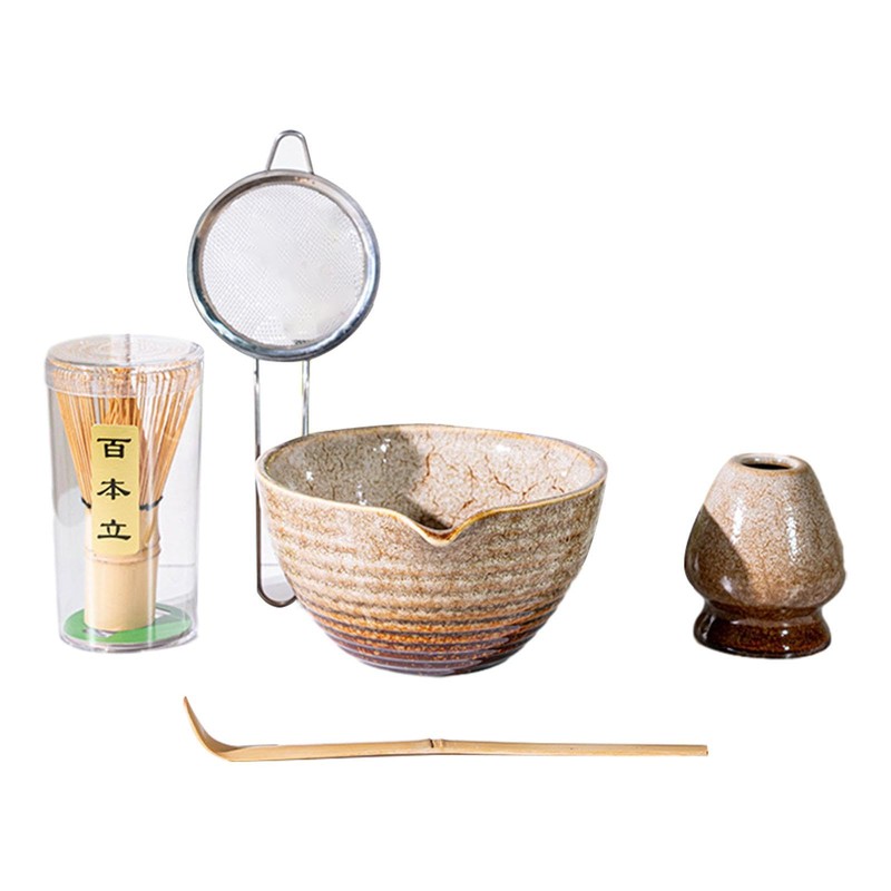 ＫＬＫＣＭＳ 5 Piece Matcha Bowl Set with Spout and Whisk