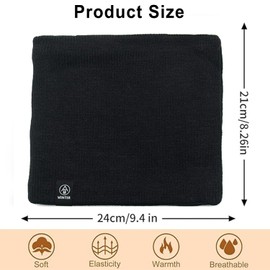 FiveMileBro Men's Neck Tube Neck Warmer Men Neck Tube Unisex for Outdoor Skiing Motorcycle Running Cycling, Black + Navy