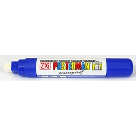 Zig Posterman Waterproof Marker - 15mm Broad Tip - Blue