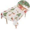 ANRO Oilcloth Tablecloth Christmas Tablecloth Washable Oilcloth Christmas Wax Tablecloth Teddy Bear 100 x 140 cm