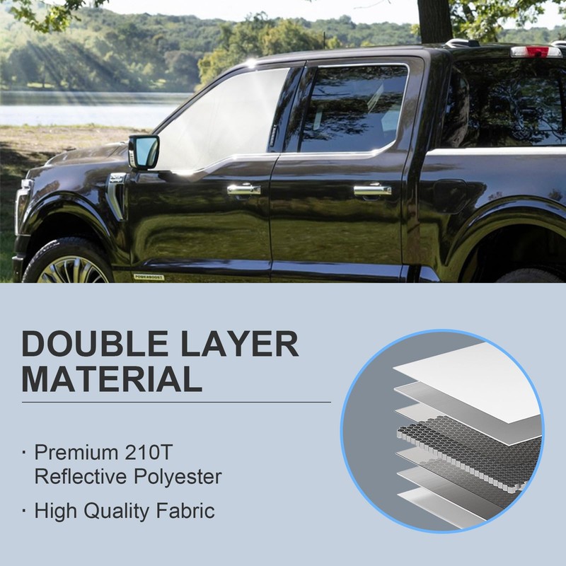 ULROLIT Front Side Window Sun Shade for 2021-2025 Fo-rd F150