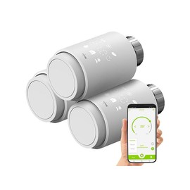 revolt Radiator Valves: Set of 3 Programmable Radiator Thermostats with Bluetooth and App (Thermostat Head, Elesion Thermostats, Radiator Thermostat Alexa)